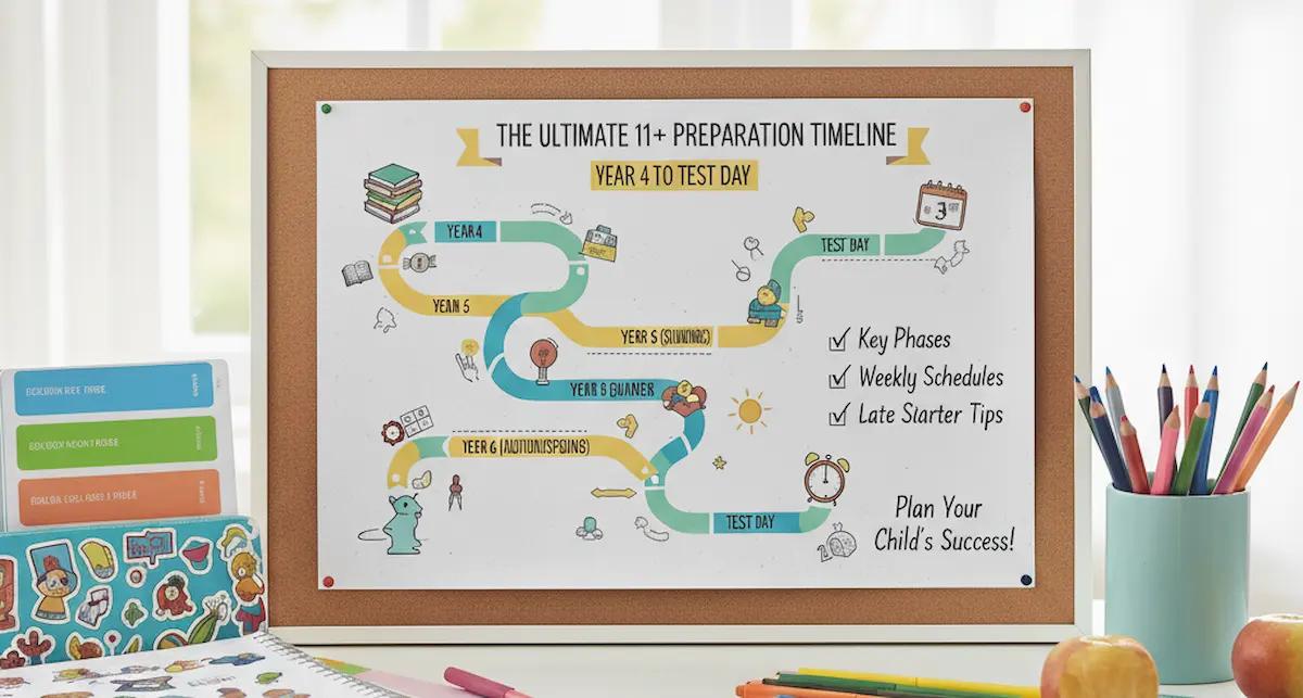 Calendar showing 11+ preparation timeline